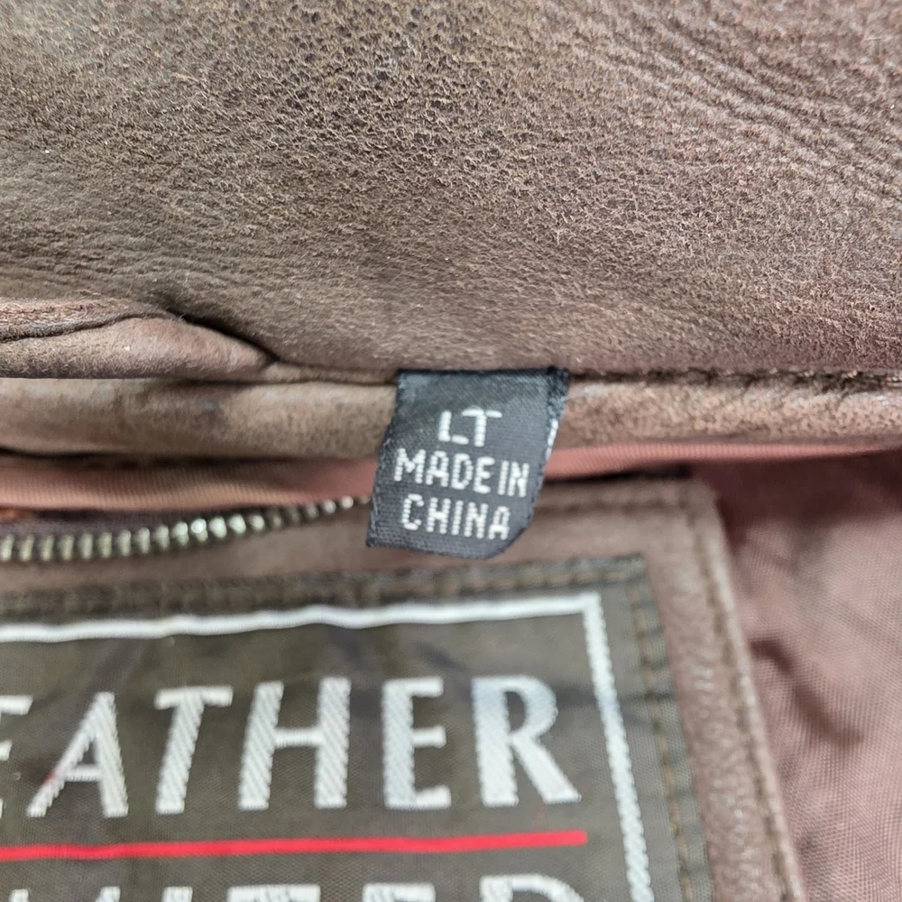 Americana Workwear Leather Limited Leather Jacket Men’s LT Brown Tall - Picture 8 of 11